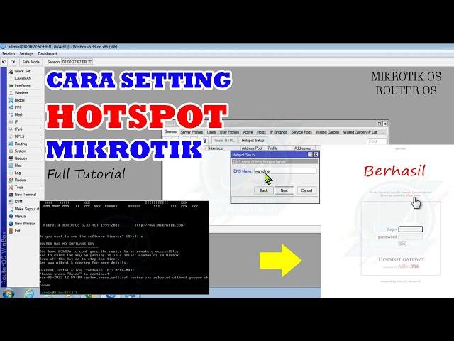 CARA SETTING HOTSPOT PADA MIKROTIK | VIRTUALBOX