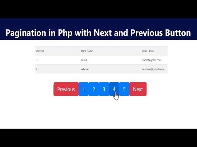 Pagination in Php with Next and Previous Button