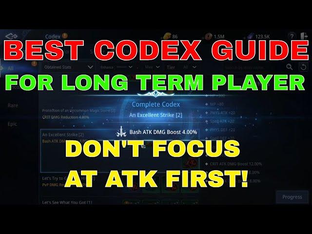 Mir4 Guide Tips Trick - Best Codex Placement to Increase Your Character Status