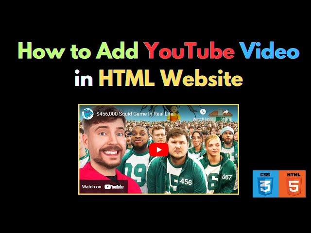 How to Add YouTube Video in HTML Website