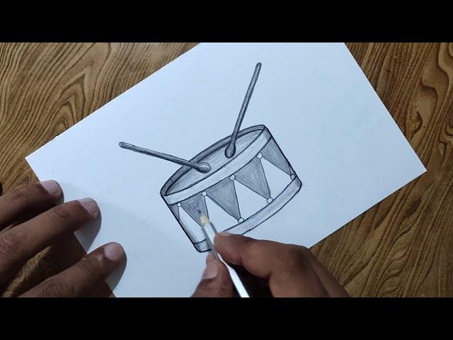 Drum drawing/ How to draw drum step by step so easy