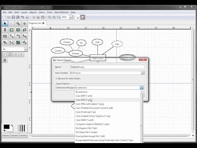 ER Diagrams in Dia - Exporting Your Diagram