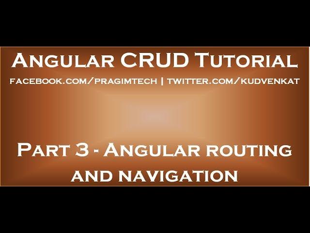 Angular routing and navigation