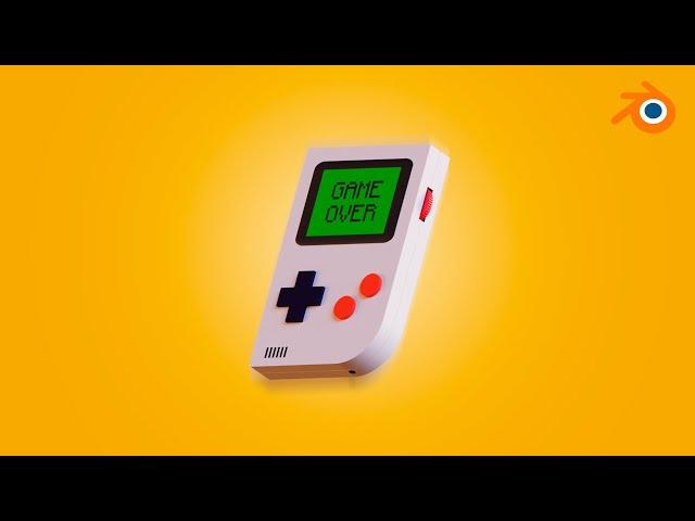 Красивая анимация Game Boy в Blender.