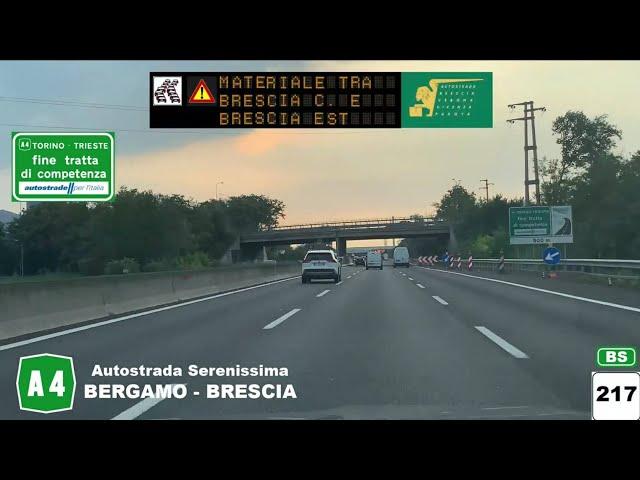 A4 | Autostrada Serenissima | tratto BERGAMO - BRESCIA