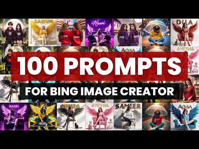 100+ Prompts for bing Ai image creator | How to Create 3D Images With Name photo editing