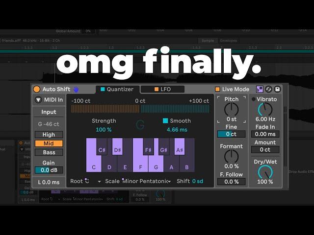 Ableton Native Pitch Correction: Auto Shift