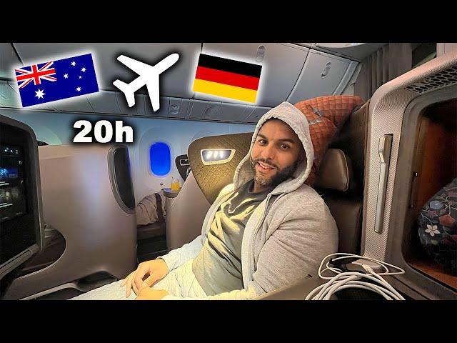 20h FLUG ️ von AUSTRALIEN nach DEUTSCHLAND (Business,Economy Review)