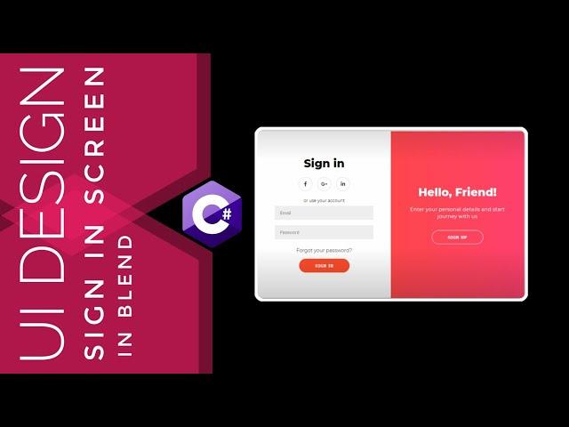 WPF Tutorial : XAML UI design in Visual studio blend 2017 | Sign In screen | C# WPF