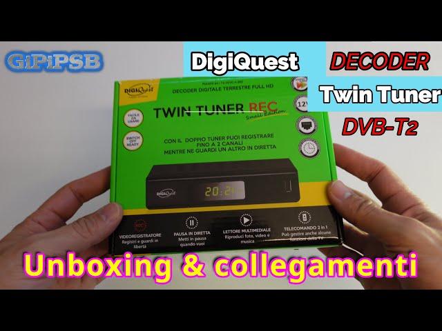 DigiQuest TWIN TUNER REC Small Edition Decoder Digitale Terrestre DVB-T2 - Unboxing & Collegamenti