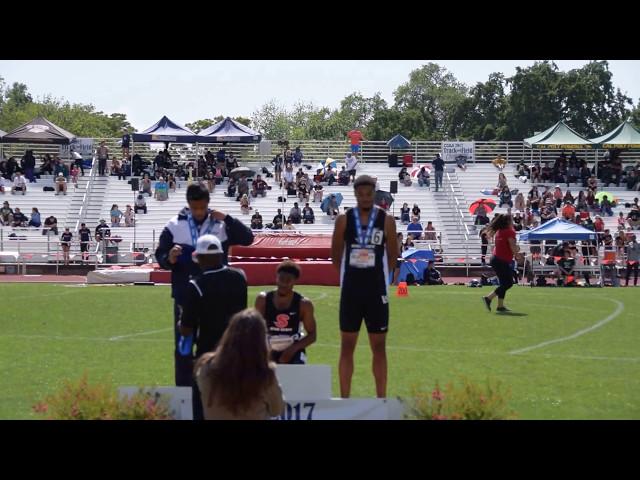 Stan State - Men's 100m Awards - Johnson (Gold) Gladney (Bronze) - 2017 CCAA Championships - 5/6/17