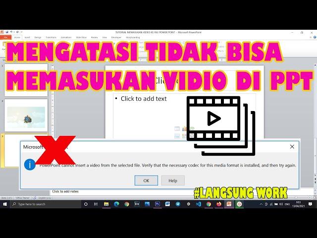 Cara mengatasi tidak bisa memasukan video di power point | WORK