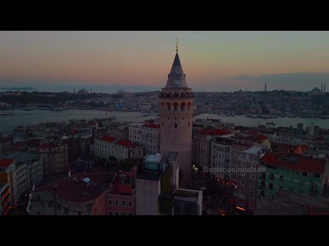 Istanbul drone panorama- Galata, Sultanahmet, Bosphorus