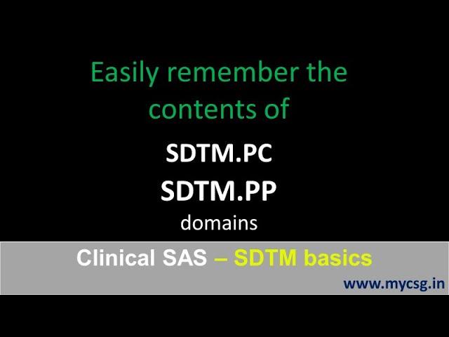 SDTM: Introduction to PC and PP domains