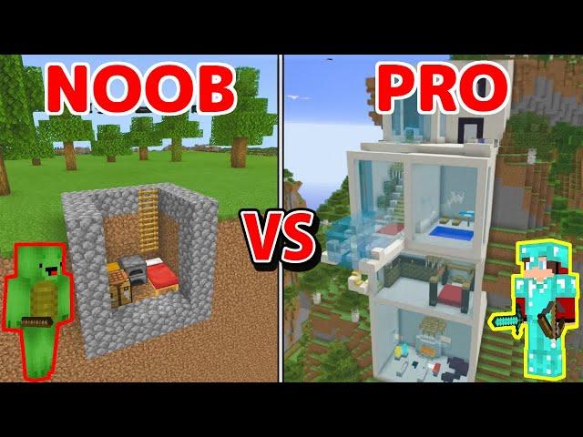 Minecraft NOOB vs PRO: MODERN MOUNTAIN HOUSE BUILD CHALLENGE