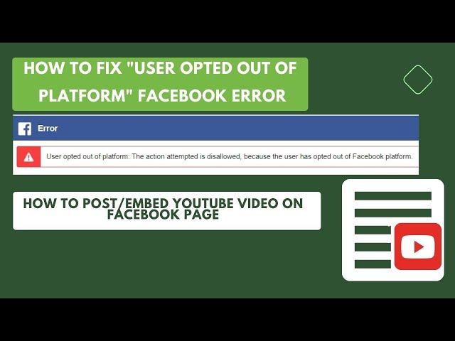 How to fix "User opted out of platform"-Facebook sharing error 2023| Embed youtube video on Facebook