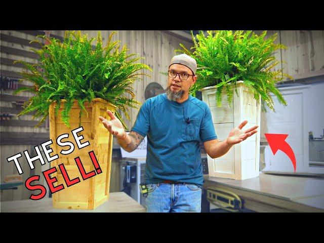 DIY $10 Tall Planter - Low Cost High Profit - Make Money Woodworking