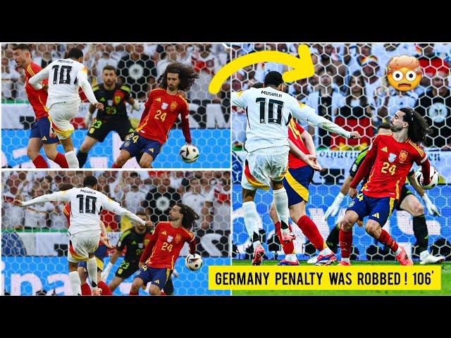 Germany penalty wasn't given by referee Anthony Taylor for Marc Cucurella's clear handball vs Spain