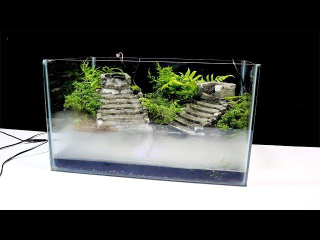 Making a Cliff Aquaterrarium with flowing waterfalls