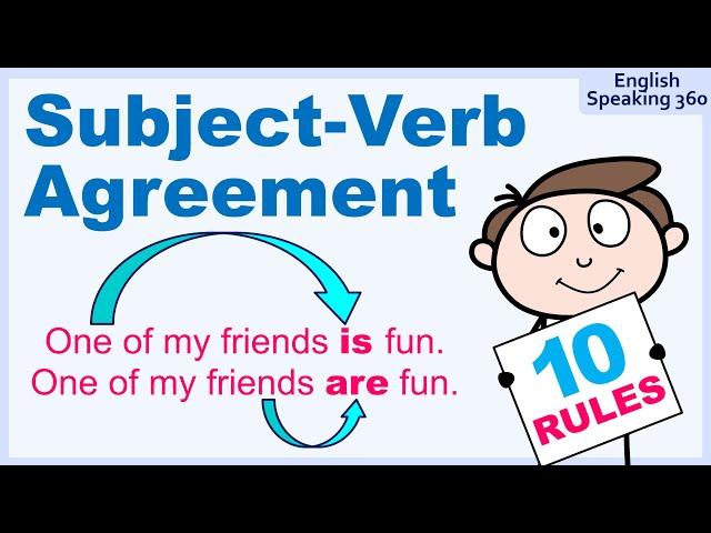 10 Rules for SUBJECT-VERB AGREEMENT | Free Practice | English Grammar