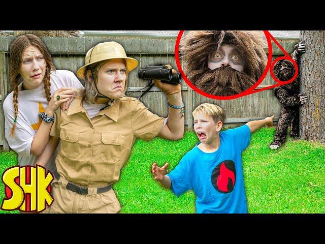 Hiding a SECRET Bigfoot in our yard! SPY MISSION to Capture the Monster!