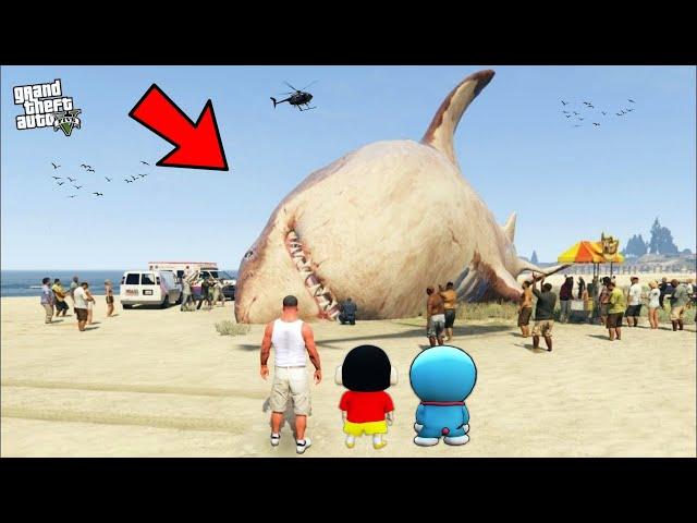 Shinchan and Franklin Found The Biggest MEGALODON MONSTER in GTA 5
