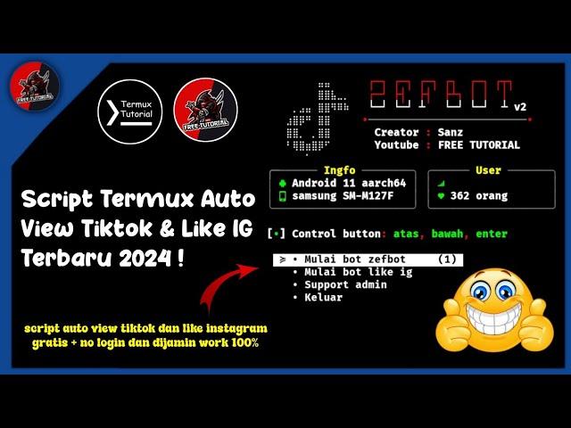 FREE TUTORIAL - Script Termux Auto View Tiktok & Auto Like Instagram Terbaru | Gratis Tanpa Login !!