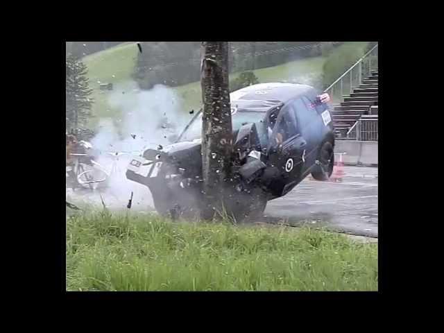 DEKRA / AXA - Crash tests 2013 -  Leaving the road with tree crash