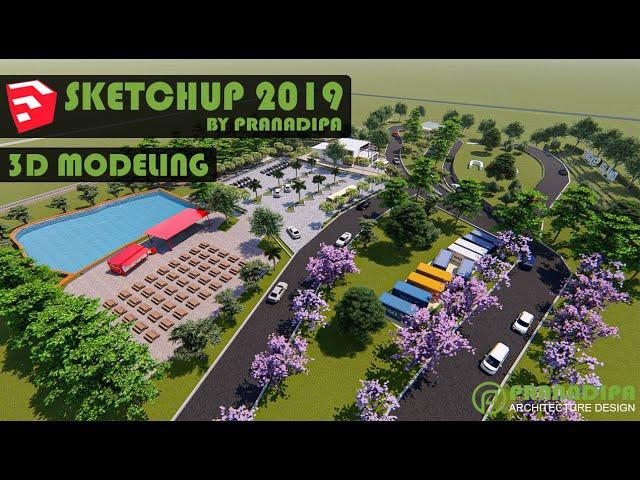 3D Modeling Site Plan Cafe & Resort Singkep Island SketchUp 2019 Pro! - Pranadipa Architect