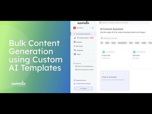 How to Bulk Generate Content Using Custom AI Templates on Narrato