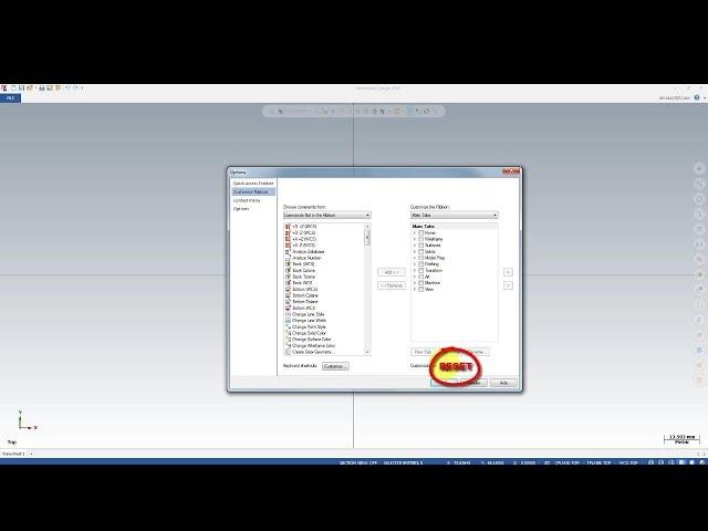 MasterCam Menubar and Ribbon bar Reset
