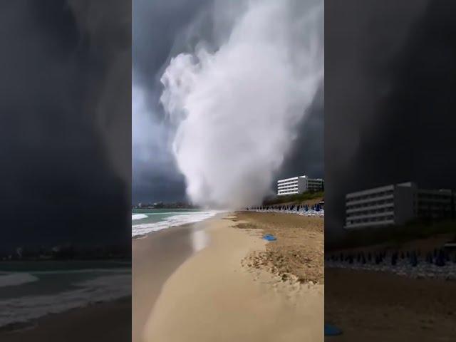 Massive Waterspout Swirls Onto Cyprus Beach