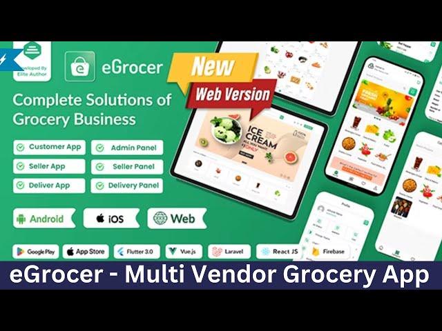 Make eGrocer - Multi Vendor Grocery Store, eCommerce Marketplace Flutter Full App with Admin Panel