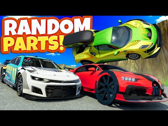 Racing FAST RANDOM PARTS CARS Down a MOUNTAIN in BeamNG Drive Mods!