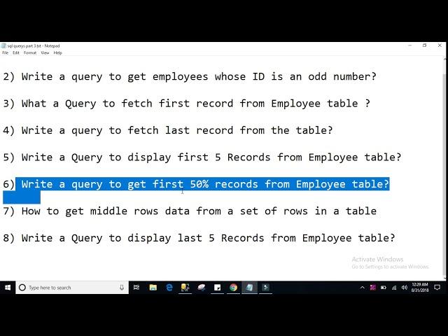 Sql Server Interview Querys  -  Sql Querys Part3