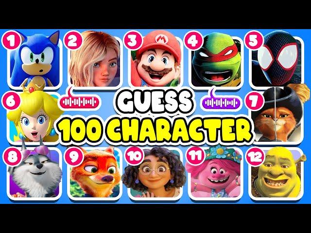 Guess 100 Character By Their Song? | Netflix Puss In Boots Quiz, Sing 1&2, Zootopia lGuess The Song?