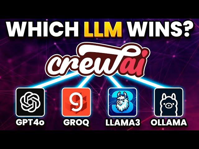 I tested CrewAI with different LLMs (GPT4o, Groq, Llama3, Ollama) - FULL tutorial & LLM comparison