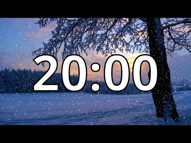 20 Minute Winter Countdown Timer With Music and Alarm (Simple Beep)