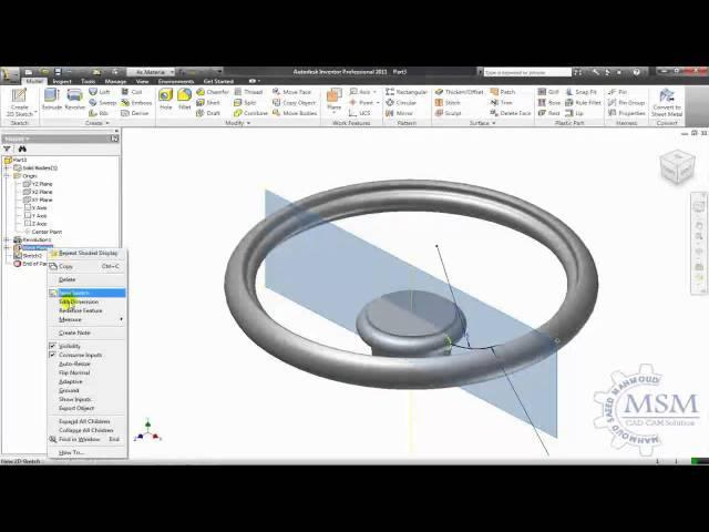 Hand Wheel Modeling Using Autodesk Inventor