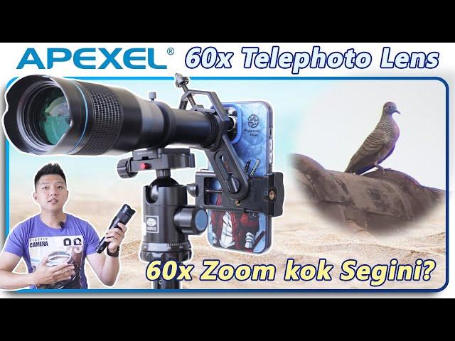 BODY ALUMINIUM!! APEXEL 60x Telephoto Smartphone Lens with Tripod - Unboxing & Review