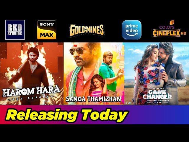 5 New South Hindi Dubbed Movies Releasing Today | Harom Hara, Sangathamizhan, Game Changer,Nishabdam