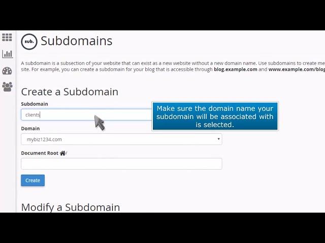 cPanel: How to Create a Subdomain