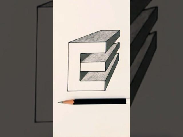 "3D Easy Drawing (One-Point Perspective Tutorial")! #shorts