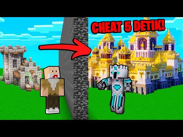 Aku Curang dengan HACK 5x Klik = 5 Detik Jadi Castle Super Mewah di BUILD BATTLE MINECRAFT!!!