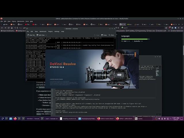 How to run DaVinci Resolve Studio with an Nvidia card in Distrobox on Arch Linux/Arch-based distros