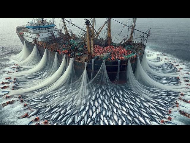 American Fishermen Use Robots To catch Billions Giant Salmon This Way - Catch Big Salmon in The Sea