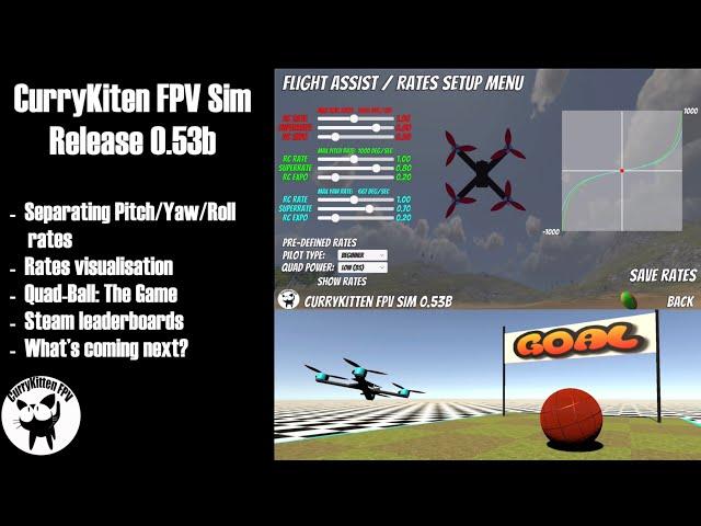 CurryKitten FPV Sim 0.53b release: Quad-Ball and individual rates