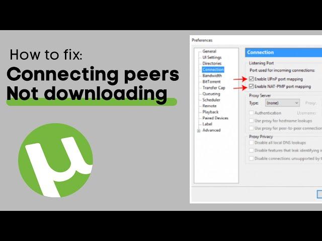 How to fix uTorrent Files Connecting To Peers - Not Downloading - Full Guide