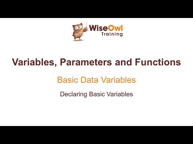 Excel VBA Online Course - 4.1.1 Declaring Basic Variables