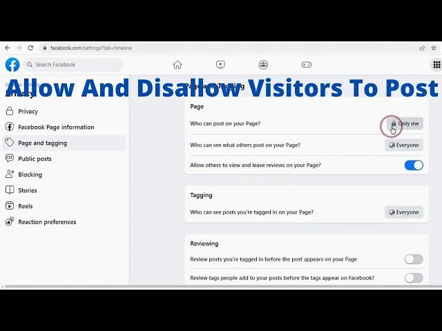 How To Allow And Disallow Visitors To Post On Facebook Page (2023)